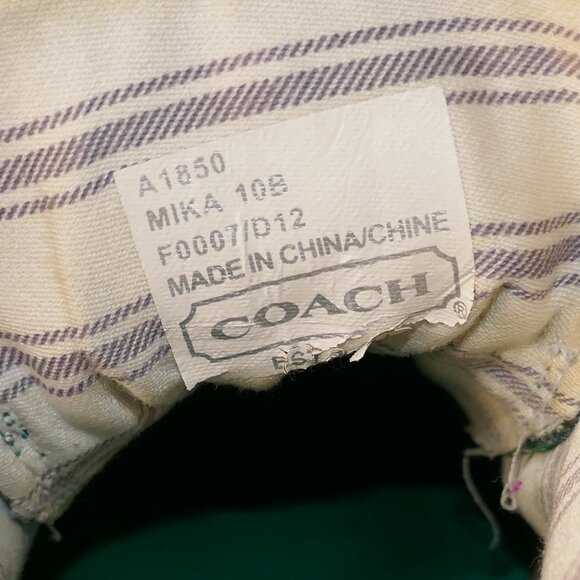 COACH "MIKA LACELESS" SNEAKERS Women's Sz 10B Green - Picture 11 of 13